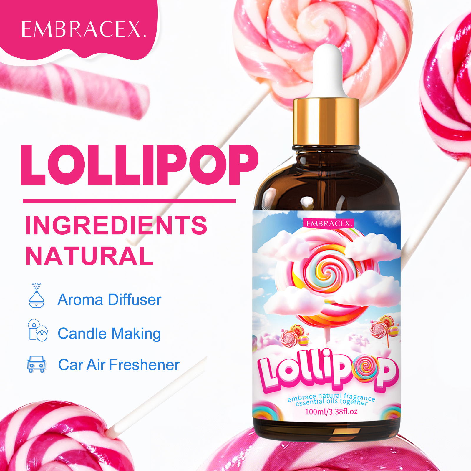 Candle Making Scents - 100ml Lollipop Essential Oil For Diffusers