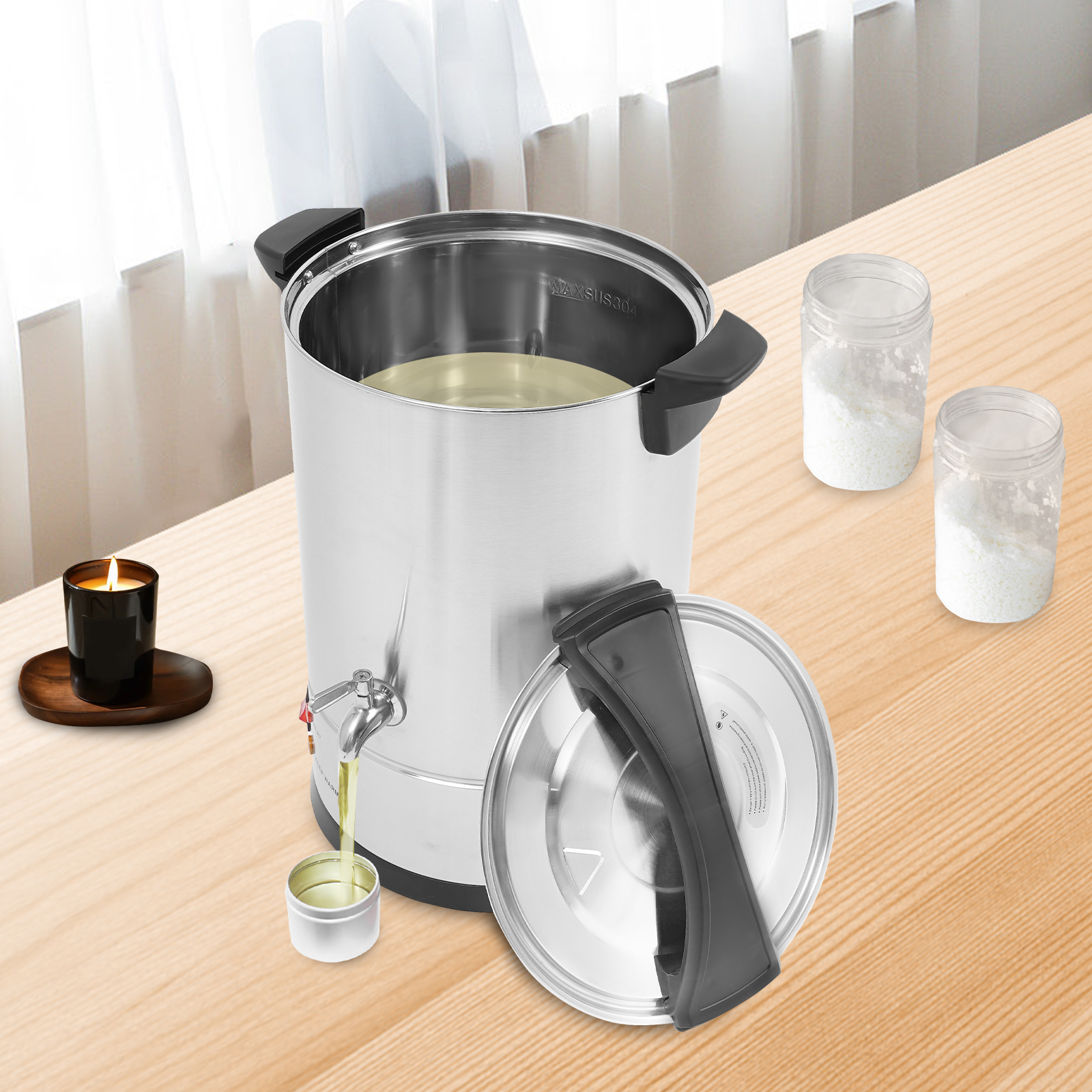 Candle Making Pot - 1200 W Electric Wax Melter, 12