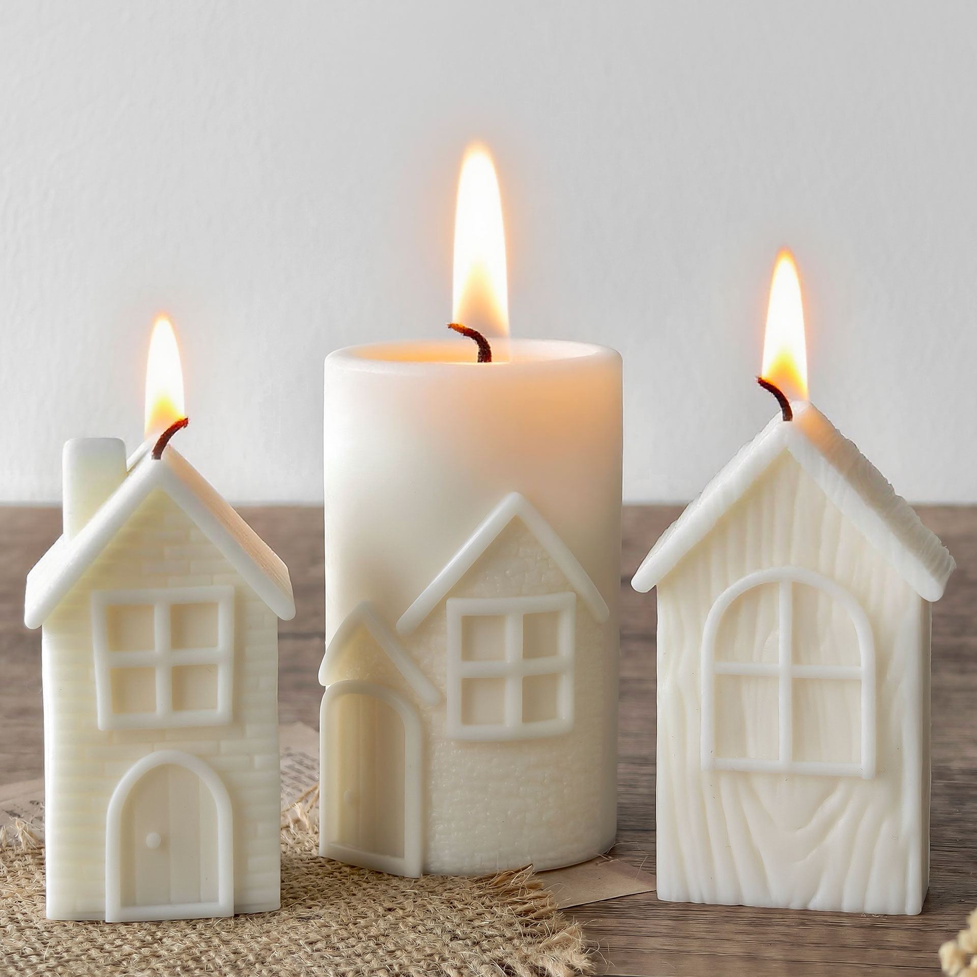 Candle Making Jelly - DIY Chimney House Silicone Mold Handmade