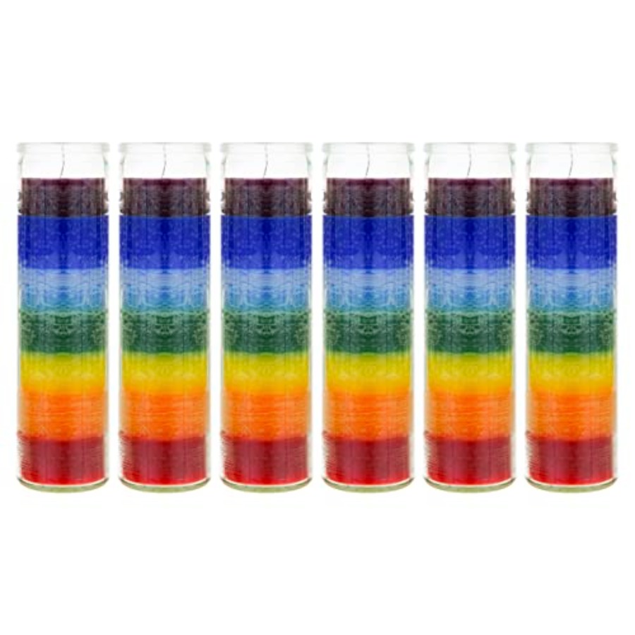 Candle X - 6 pcs Unscented Multi Color Chakra