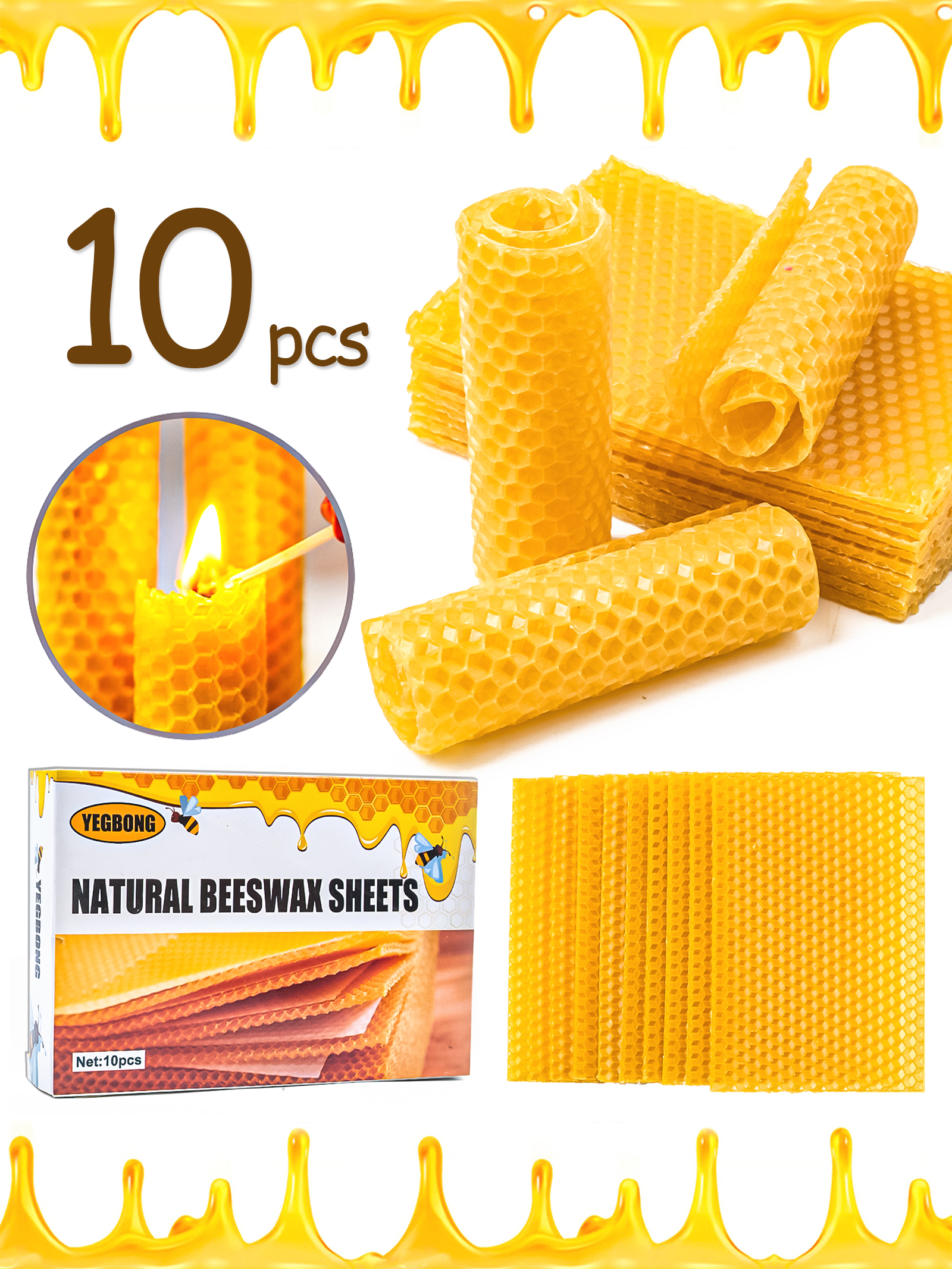 Candle Making Tips - 10Pcs Natural Honeycomb Bee Wax Sheets