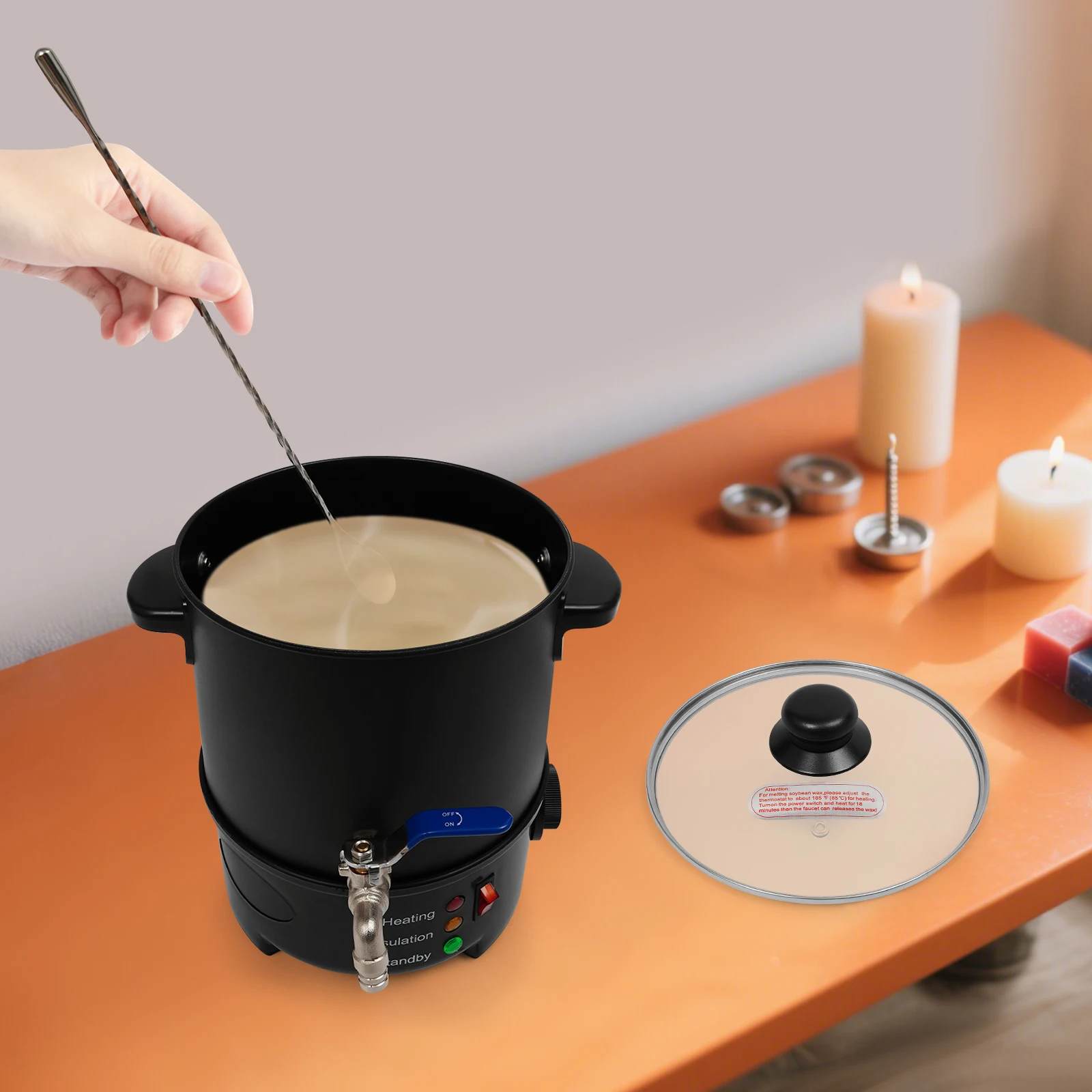 Candle Making Pot - 4L Electric Wax Melter, 600W 120V