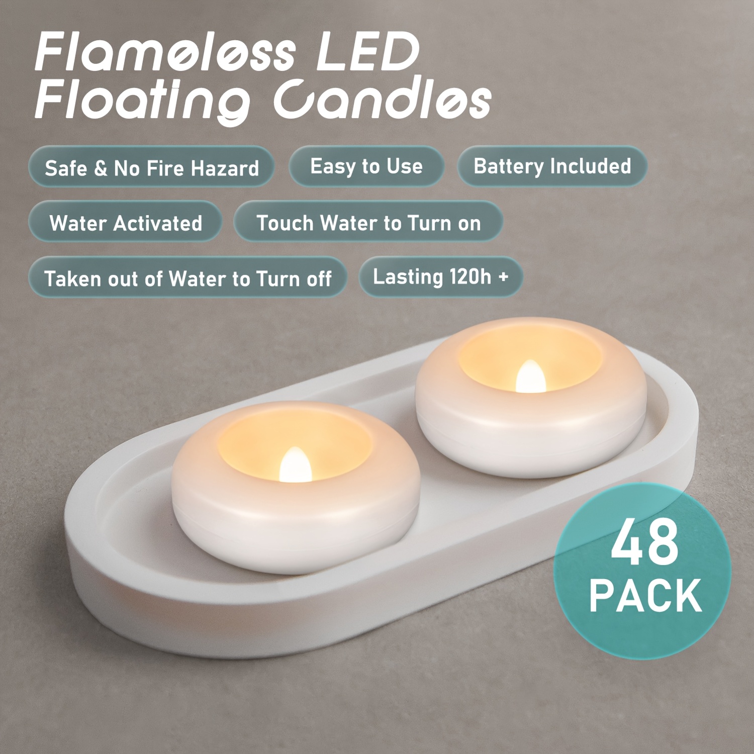 48 LED Floating Candles, 3-inc - Candle X review and price