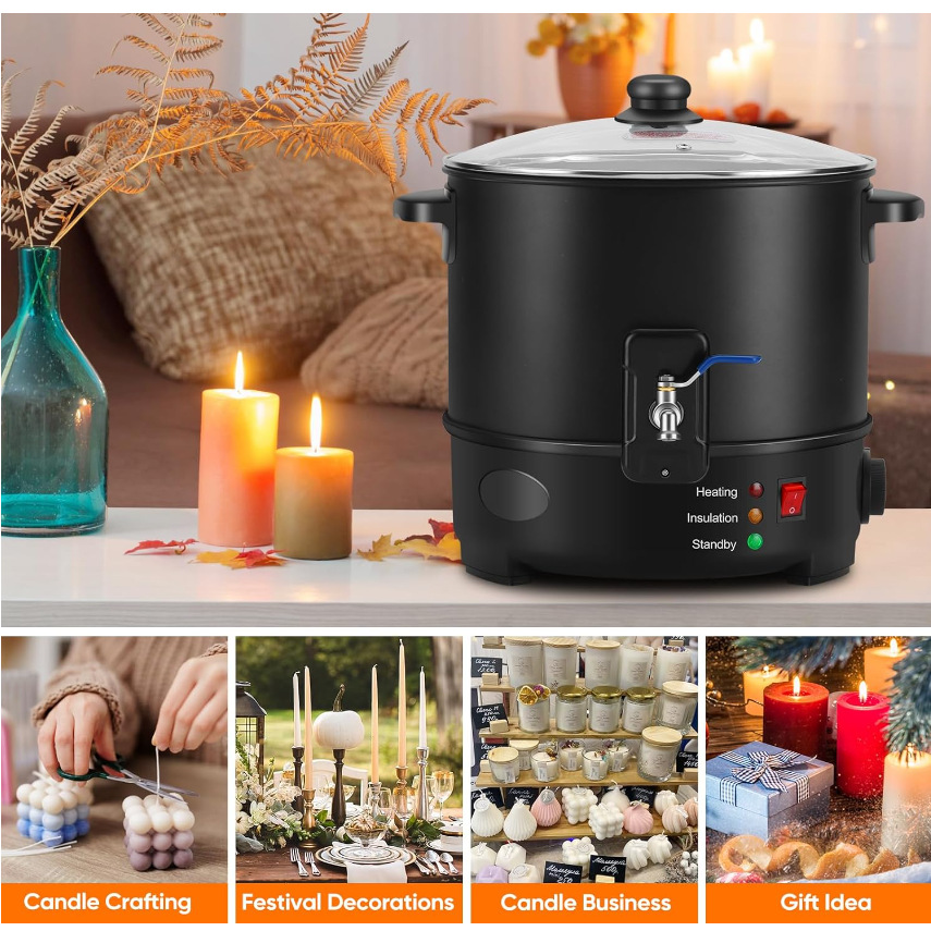 6L Small  Wax Melter Paraffin  - Candle Making Pot review and price