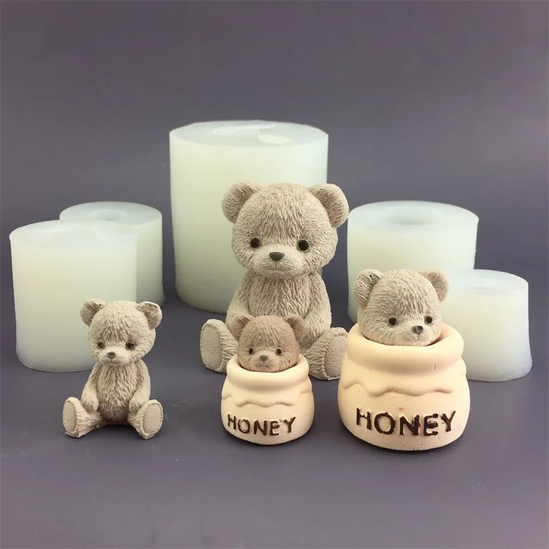 Cute Bear Honey Jar Silicone C - Candle Making Pot review and price